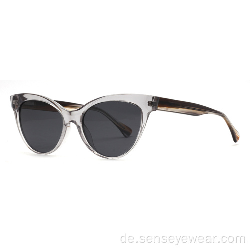 Frauen UV400 Injektion Acetat polarisierte Katzenauge Sonnenbrille